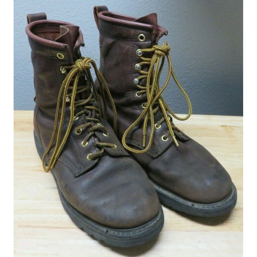 Red Dawg Woodlands Intl Inc Canada Made 51801 Mens 8 D Leather Forestry Boots